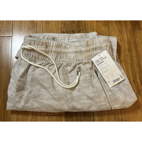 ATHLETA Cabo Tide Linen Jogger Pants Neutral Camo Plus Size 26 NWT Gorpcore Hike - Picture 3 of 4